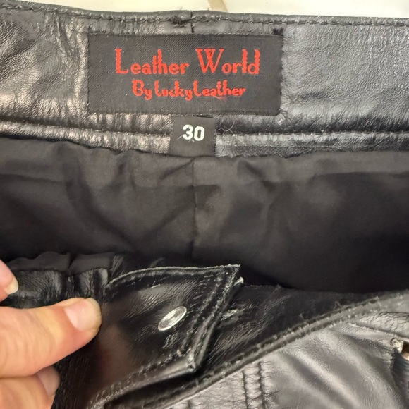 vintage leather world by lucky leather echtes leder futter pants size 30 - Picture 3 of 4